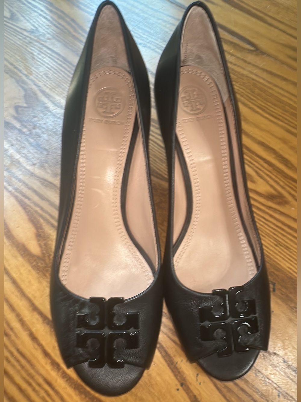 Tory Burch Lowell II Peep Toe Wedge Pumps (shoe22)